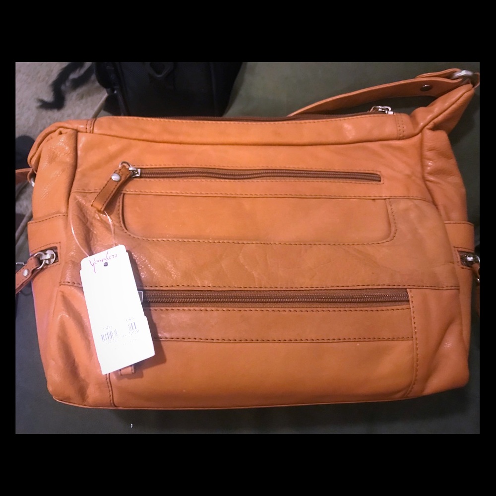 Brown leather purse